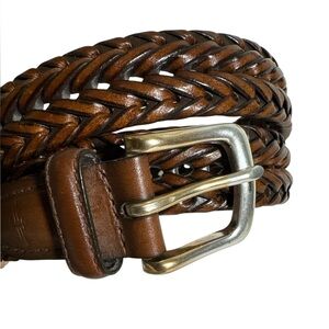 Dockers Braided Brown Leather Belt - Men's Size 38